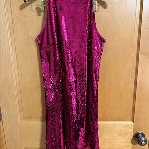 Ann Taylor Fuchsia Sequin Shift Dress